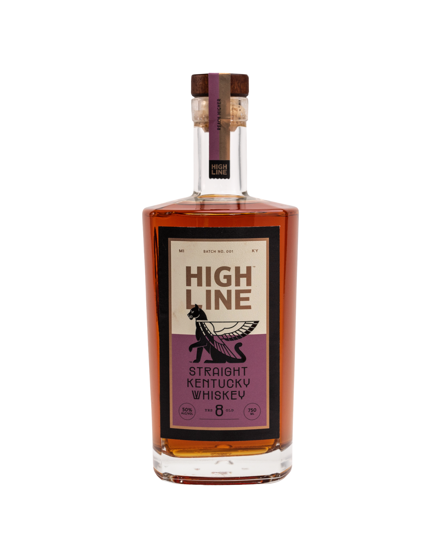 Bottle of High Line Straight Kentucky Whiskey (isolated)