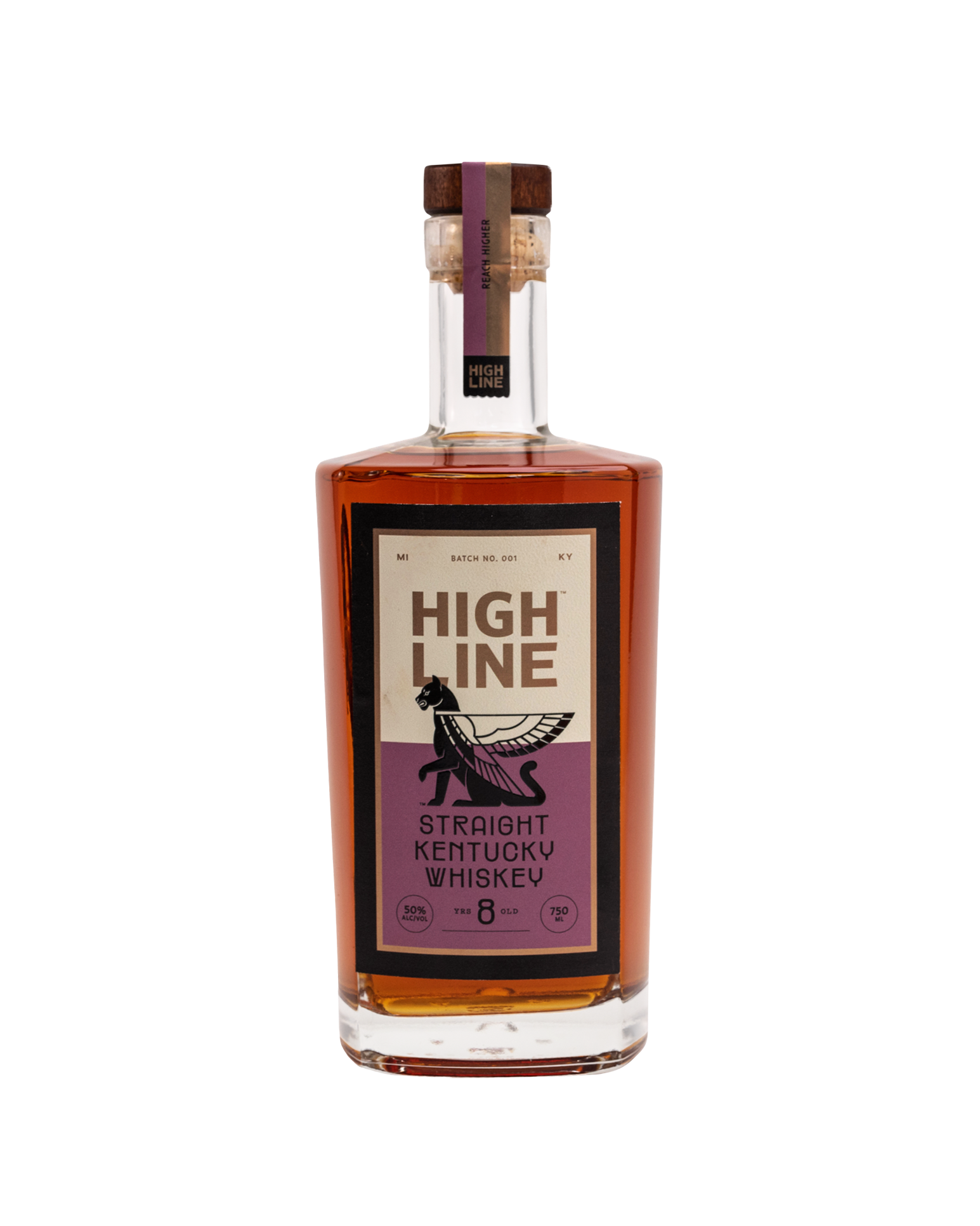 Bottle of High Line Straight Kentucky Whiskey (isolated)